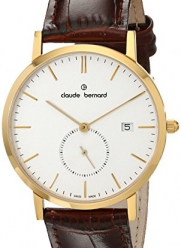 Claude Bernard Men's 65003 37J AID Classic Small Second Analog Display Swiss Quartz Brown Watch