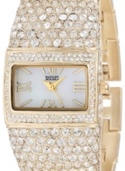 Badgley Mischka Women's BA/1154MPGB Swarovski Crystal Covered Gold-Tone Bangle Watch