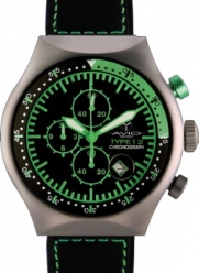Men's 45 MM TP GREEN Aluminum Case Black and Green Dial Chronograph Tachymeter Date Watch