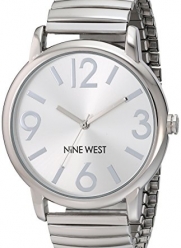 Nine West Women's NW/1665SVSB Sunray Dial Silver-Tone Expansion Band Watch
