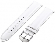 MICHELE MS18AA050100 18mm Patent Leather White Watch Strap