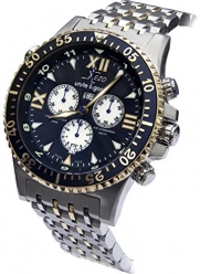 Xezo for Unite4:good Mens Air Commando Diver Pilot Professional Chronograph Swiss Watch,Partl.GMT