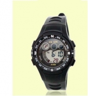 Outdoor Sports Luminous Waterproof Multi-functional Electronic Watch (black)