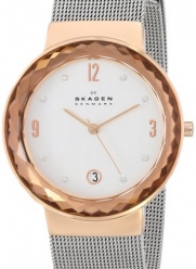 Skagen Women's 456LRS Leonora Quartz 3 Hand Date Stainless Steel Silver Watch
