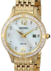 Seiko Women's SUT094 Stainless Steel Solar Watch with Diamonds