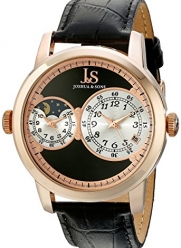 Joshua & Sons Men's JS87RG Rose Gold-Tone Watch With Black Leather Band