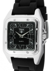 Trax Women's TR5132-BB Posh Square Black Rubber Black Dial Watch