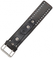 Nemesis FLBB 51mm Faded Wide XL Stitched Patent Leather Black Watch Bracelet