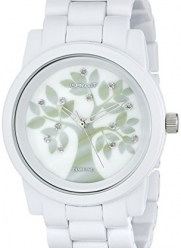 Sprout Women's ST5020MPWT  Diamond Accented Tree Motif Dial and White Corn Resin Bracelet Watch
