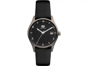 Danish Design IV13Q956 Titanium Case Black Leather Band Black Dial Women's Watch