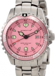 New St. Moritz Momentum M1 Women's Dive Watch (Bubbles) & Underwater Timer for Scuba Divers with Pink Dial & Stainless Steel Band