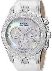 Edox Women's 10404 3DB NAD Grand Ocean Chronograph Mother of Pearl Diamond Watch