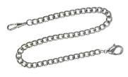 Pocket Watch Chain FOB Curb Link Design SilverTone 14 inches by ShoppeWatch