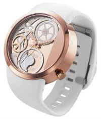 odm DD137 Swing Collection Peace Logo Watch White with Rose Goldtone DD137-06