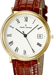 Claude Bernard Men's 70149 37J BR Classic Gents Analog Display Swiss Quartz Brown Watch