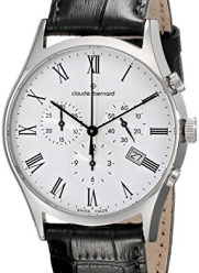 Claude Bernard Men's 10218 3 BR Classic Dress Chronograph Analog Display Swiss Quartz Black Watch