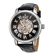Croton Imperial Stainless Steel Skeleton Automatic Leather Mens Watch CI331072BSSL