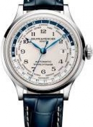 Baume & Mercier Men's BMMOA10106 Capeland World Timer Analog Display Swiss Automatic Blue Watch