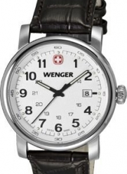 Wenger Urban Classic Silver Sunray Textured Dial, Brown Leather Strap 1041.101