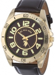 U.S. Polo Assn. Classic Men's USC50012 Analogue Brown Dial Leather Strap Watch