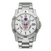 Zanheadgear 'US Army' Stainless Steel Military Watch with Date Viewer (Chrome)