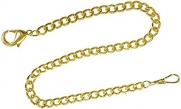 Pocket Watch Chain FOB Curb Link Design GoldTone 14 inches by ShoppeWatch