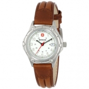 Wenger Women's 70200 Standard Issue White Dial Brown Leather Strap Watch