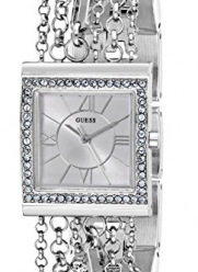 GUESS Women's U0140L1 Pearl Embellished  Silver-Tone Bracelet Watch