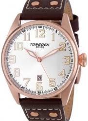 Torgoen Swiss Men's T28104 T28 3 Stainless Steel Watch with Leather Band