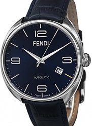 Fendi Men's F200013031 Fendimatic Stainless Steel Automatic Watch With Blue Leather Band