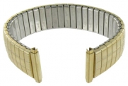 16-19mm Speidel Twist-O-Flex Gold Tone Square Pattern Stainless Steel Watch Band 1611/32