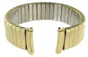 16-19mm Curved End Speidel Twist-o-flex Gold Tone Textures Stainless Steel Watch Band 699/32