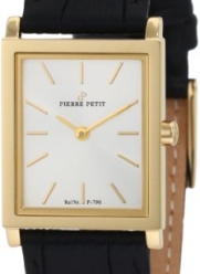Pierre Petit Women's P-790C Serie Nizza Yellow Gold PVD Square Case Leather Watch
