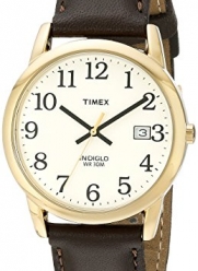 Timex® Men's Classic EZRead Analog Gold Case Brown Leather Strap Watch #T2N369