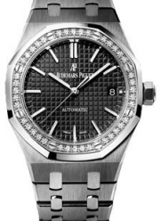 Audemars Piguet Royal Oak Automatic Diamond Black Dial Stainless Steel Ladies Watch 15451ST.ZZ.1256ST.01