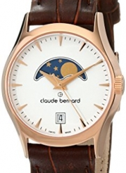 Claude Bernard Women's 39010 37R BIR Classic Ladies Moon Phase Analog Display Swiss Quartz Brown Watch