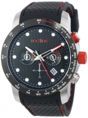 red line Men's RL-50044-BB-SS-01-BK Velocity Black Textured Dial Black Silicone Watch