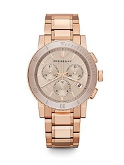 Burberry Rose Gold-Finished Stainless Steel Chronograph Bracelet Watch - Rose Gold