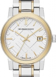 Burberry Silver Dial Two-tone Silver and Gold-tone Bracelet Ladies Watch BU9115