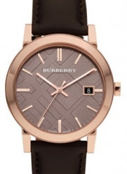 Burberry Men's BU9013 Large Check Brown Leather Strap Watch