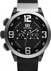 Danish Design #IQ12Q1021 Men's Resin Band Black Dial Chronograph Watch