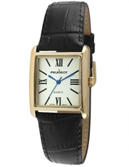 Peugeot Women's Gold-Tone Classic Leather Strap Watch