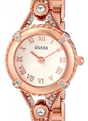GUESS Women's U0135L3 Petite Embellished Crystal Rose Gold-Tone Watch