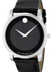 Movado Men's 0606502 Museum Stainless Steel Watch with Black Leather Band
