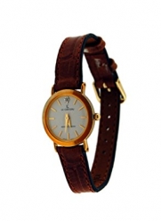 Le Chateau Women's Round Brown Leather Watch