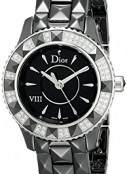Christian Dior Women's CD1221E1C001 Black Eight Analog Display Swiss Quartz Black Watch