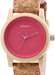 Sprout Unisex ST/5516PKCK Pink Dial Cork Strap Eco-Friendly Watch
