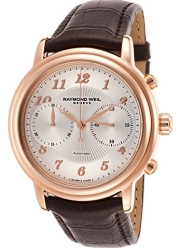 Raymond Weil Men's 4830-PC5-05658 Maestro Rose Gold-Tone Stainless Steel Automatic Watch with Leather Band