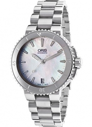 Oris Women's Aquis Automatic Silver-Tone Steel White MOP Dial