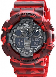 G-Shock GA100CM-4A Camouflage Series Watches - Red / One Size